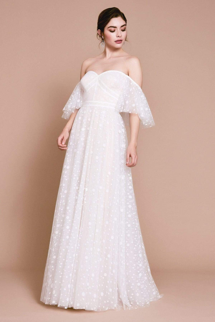 Tadashi Shoji - Syrin Ruffle Corset Gown Wedding Dresses 00 / Ivory/Petal