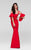 Tarik Ediz 50041 Fitted Gown with Bell Sleeves Armband - 1 pc Red in Size 4 Available CCSALE 4 / RED
