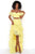 Tarik Ediz - 50623 Off-Shoulder Ruffles Dots Chiffon Two-Piece Dress Prom Dresses 0 / Yellow