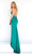 Tarik Ediz - 50852 Halter Neck Ruched Sheath Dress Prom Dresses 0 / Emerald