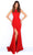 Tarik Ediz - 50860 Jewel Neck High Slit Long Dress Prom Dresses 0 / Red