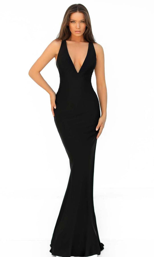 Tarik Ediz - 51017 Plunging V-Neck Trumpet Evening Dress