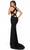 Tarik Ediz - 51017 Plunging V-Neck Trumpet Evening Dress Prom Dresses