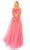 Tarik Ediz - 51099 Two-Piece Feather Accent Tulle Gown Prom Dresses 0 / Dark Rose