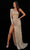 Tarik Ediz - 51128 Asymmetrical Sheath Evening Dress Prom Dresses 0 / Gold