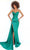 Tarik Ediz - 51144 Draped Cowl Satin Gown Prom Dresses 0 / Emerald