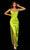 Tarik Ediz - 51151 Draped Satin Gown With Slit Prom Dresses 0 / Lime