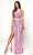 Tarik Ediz - 51187 Sequin Asymmetrical Evening Dress Prom Dresses 0 / Pink/Fuchsia