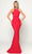 Tarik Ediz - 51193 Halter Cutout Ornate Gown Prom Dresses 0 / Red