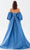 Tarik Ediz 52010 - Puff Sleeve Sweetheart Prom Dress In Blue