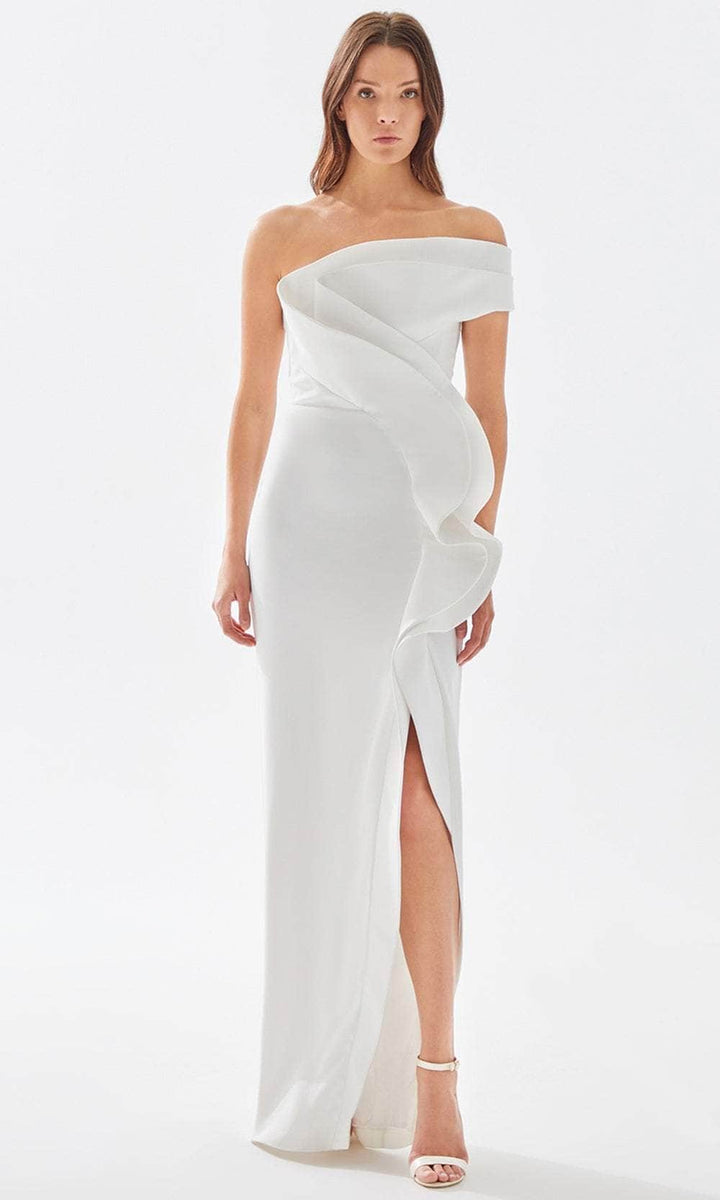 Tarik Ediz 52029 - Asymmetrical Ruffled Prom Dress – Couture Candy
