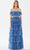Tarik Ediz 52042 - Two Piece Tiered Off Shoulder Dress Prom Dresses 00 / Bijou Blue