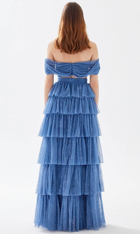 Tarik Ediz 52042 - Two Piece Tiered Off Shoulder Dress
