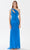 Tarik Ediz 52044 - Asymmetrical Front Keyhole Prom Gown Prom Dresses 00 / Bijou Blue