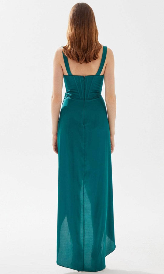 Tarik Ediz 52052 - Pleated Deep V-Neck Prom Gown