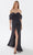 Tarik Ediz 52068 - Drape Ornate Off Shoulder Prom Dress Prom Dresses 00 / Black