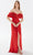 Tarik Ediz 52068 - Drape Ornate Off Shoulder Prom Dress Prom Dresses 00 / Red
