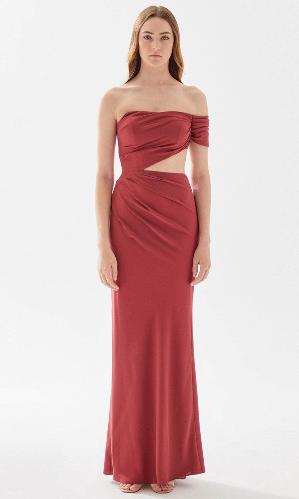 Tarik Ediz 52083 - Cutout Midriff Sheath Prom Dress – Couture Candy