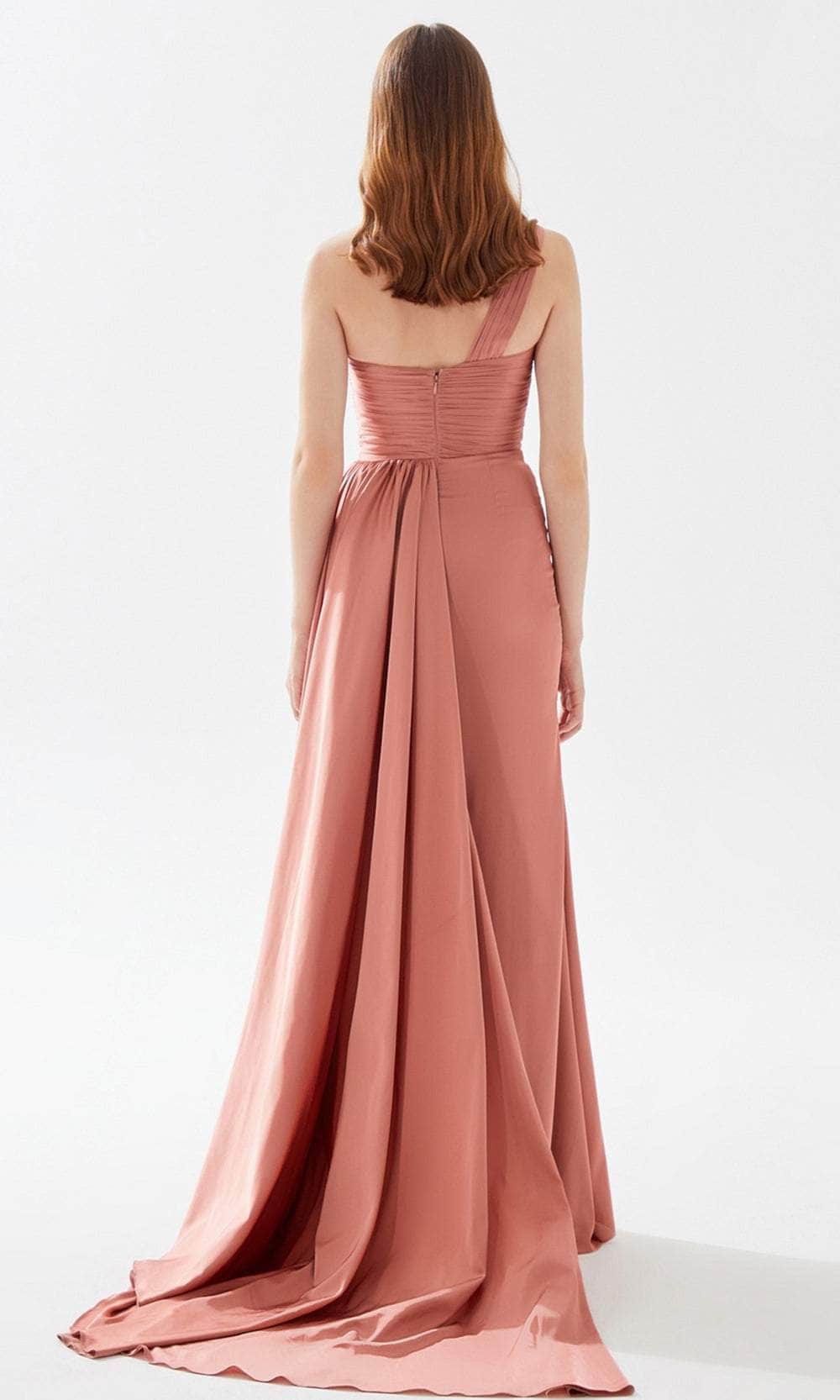 Tarik Ediz 52115 One Shoulder Strap Ruched Dress Couture Candy