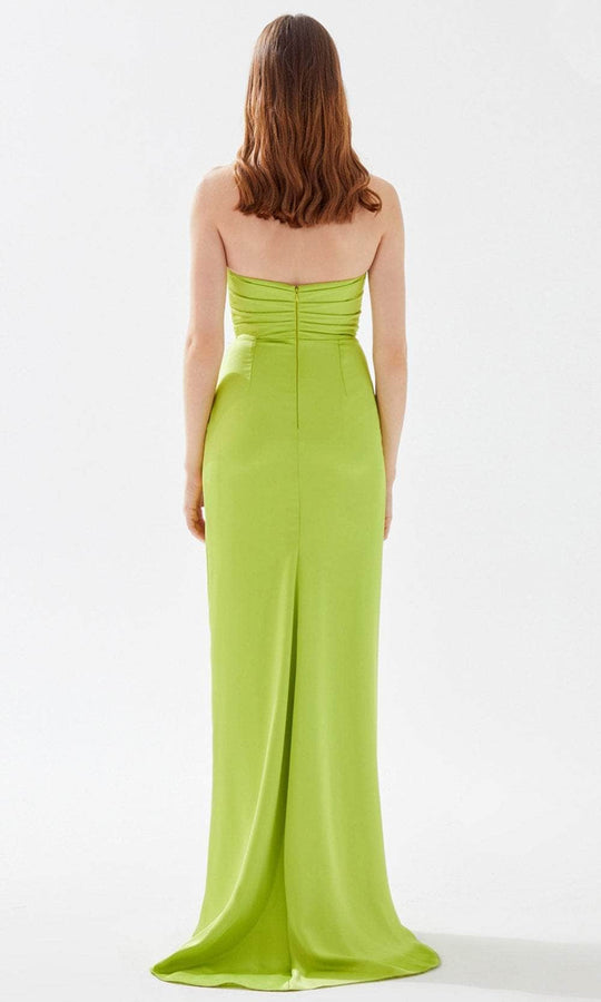 Tarik Ediz 52120 - Leaf-Like Detailed Strapless Dress