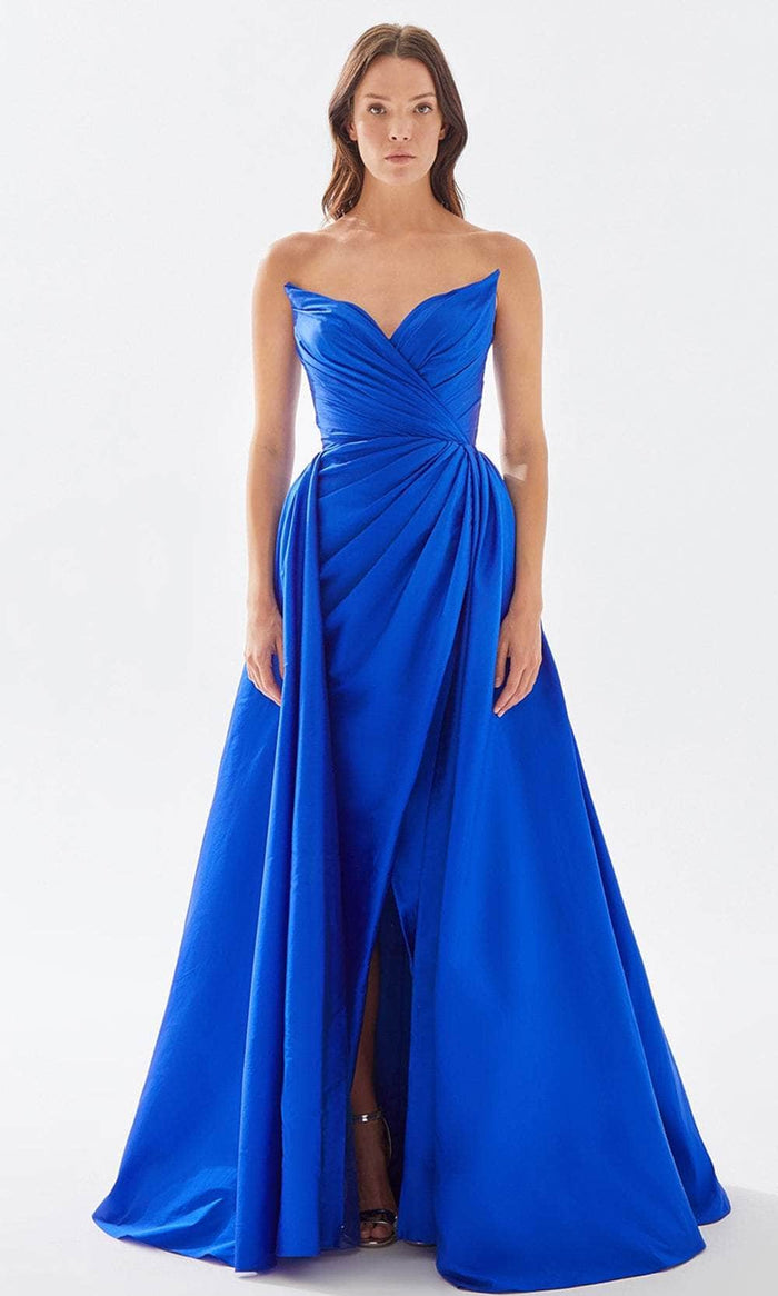 Tarik Ediz 52126 - Strapless Deep Sweetheart Exquisite Gown Prom Dresses 00 / Royal Blue