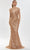Tarik Ediz 52132 - Pailette Sequin Embellished Dress Special Occasion Dress 00 / Gold