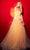 Tarik Ediz 52135 - Floral Embroidered Soft Tulle Gown Prom Dresses 00 / Yellow