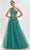 Tarik Ediz 52138 - Corset Floral Evening Gown Special Occasion Dress 00 / English Green