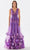 Tarik Ediz 52143 - 3D Floral Embellished Flowy Dress Prom Dresses 00 / Purple