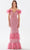 Tarik Ediz 52144 - Feathered Off Shoulder Prom Gown Evening Dresses 00 / Pink