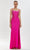 Tarik Ediz 52160 - Embellished Square Neck Evening Dress Special Occasion Dress 00 / Fuchsia