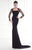 Tarik Ediz 92543 Square Neck Lace Sleeved Gown - 1 pc Black in Size 2 Available CCSALE 2 / Black