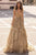 Tarik Ediz - 93943 Deep V-neck Layered A-line Dress Evening Dresses
