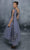 Tarik Ediz - 96007 Sequined Asymmetric Tea Length A-line Dress Homecoming Dresses 0 / Ice Blue/Black Olive