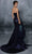 Tarik Ediz - 96071 Peaked Bodice High Slit Trumpet Gown Evening Dresses