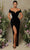 Tarik Ediz - 98021 Sweetheart Velvet Slit Gown Prom Dresses 0 / Black