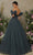 Tarik Ediz - 98052 Enchanting Tulle Strapless Gown In Gray and Black