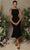 Tarik Ediz - 98086 Beaded Shoulder Midi Mermaid Dress Cocktail Dresses 0 / Black