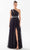 Tarik Ediz 98218 - Pleated Asymmetric Evening Dress Prom Dresses 00 / Black