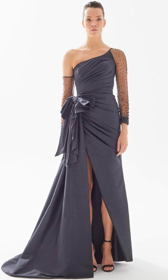 Tarik Ediz 98226 - Ruched Trumpet Evening Gown