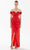 Tarik Ediz 98259 - Pleated Off-Shoulder Evening Dress Prom Dresses 00 / Red