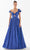 Tarik Ediz 98274 - Cutout Bodice A-Line Evening Gown Evening Dresses 00 / Bijou Blue