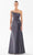 Tarik Ediz 98300 - Asymmetrical Pleated Evening Gown Evening Dresses 00 / Anthracite