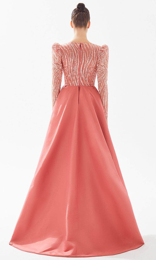 Tarik Ediz 98311 - Sequined Sleeves A-line Mother of the Groom Dress