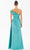 Tarik Ediz 98324 - Asymmetric Neck Pleated Evening Gown Prom Dresses