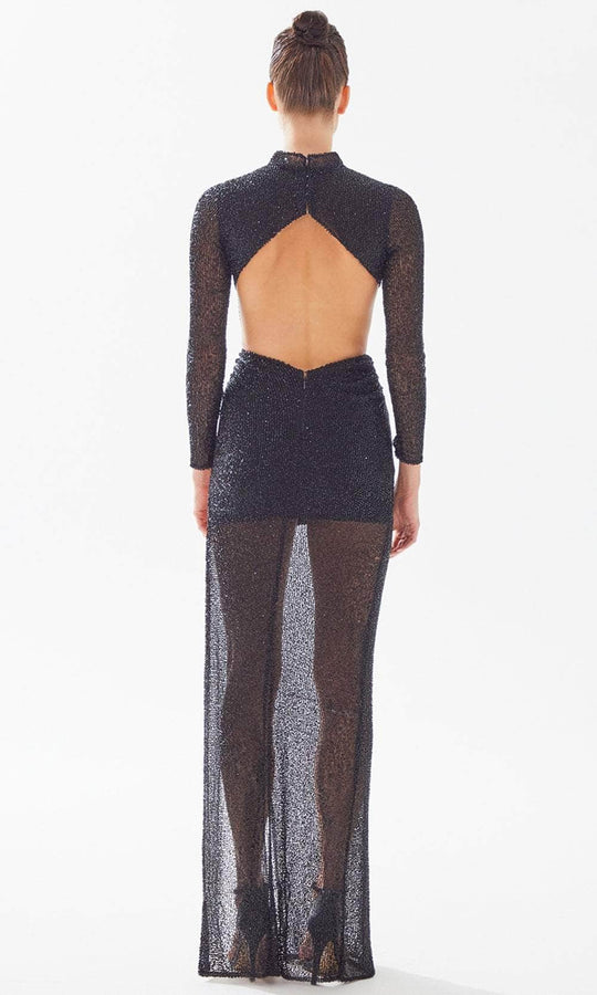 Tarik Ediz 98328 - High Neck Cutout Evening Dress