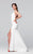 Tarik Ediz - Beaded High Neck Gown 50054 Special Occasion Dress 0 / Cream
