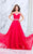 Tarik Ediz - Bejeweled A-line Gown 50091 Special Occasion Dress 0 / Red Rose