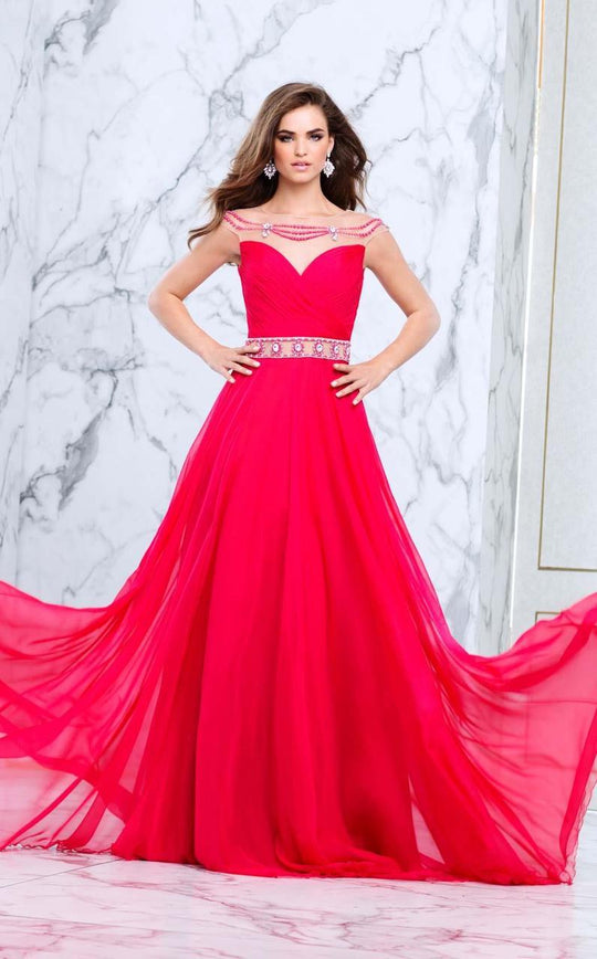 Tarik Ediz - Bejeweled A-line Gown 50091