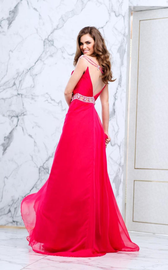 Tarik Ediz - Bejeweled A-line Gown 50091